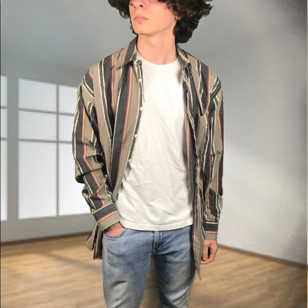 Authentic BURBERRY Vintage Striped Cotton Shirt